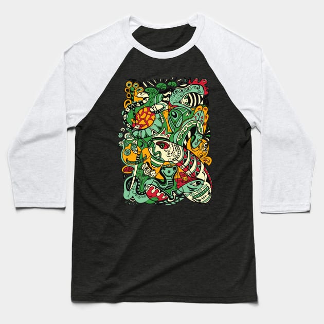 SNAKE -  12 Zodiac Animals Baseball T-Shirt by OrangeFox